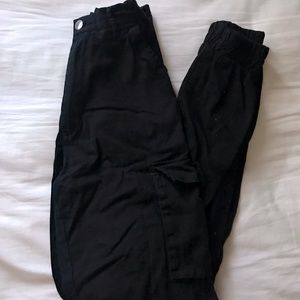 MISSGUIDED Black Plain Cargo Trousers